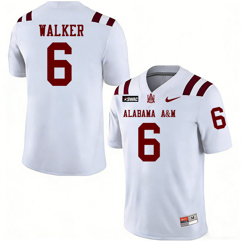 Alabama A&M Bulldogs #6 Daveon Walker College Football Jerseys,Uniforms-White